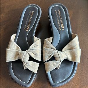 Donald J Pliner Antique Gold Heeled Sandals, Size 9, Brown‎ Gold